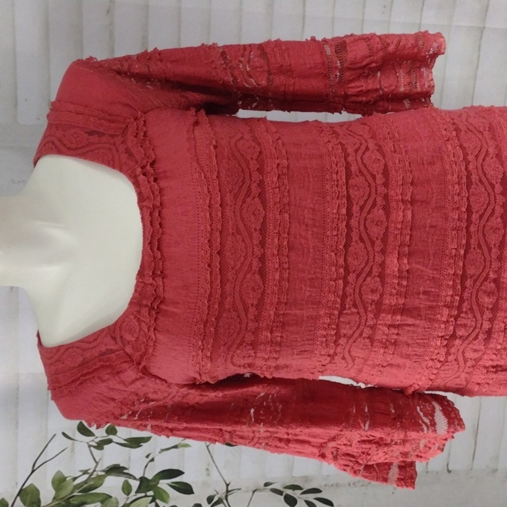 Rabbit Rabbit Rabbit Salmon Lace Dress, Size 16 - Picture 2 of 6